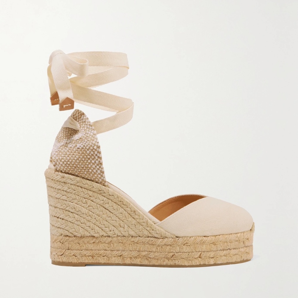 CASTAÑER Chiara 80 canvas wedge espadrilles